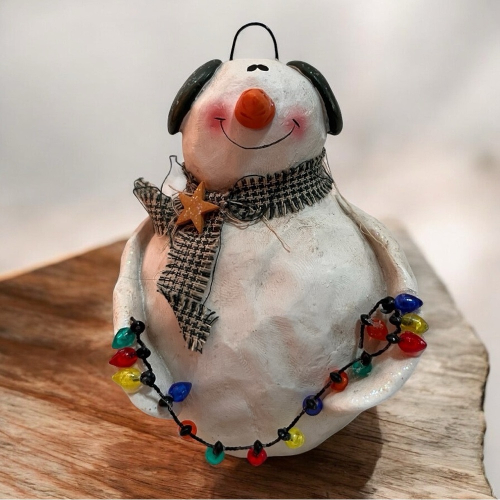 Vintage Crazy Mountain Handmade Snowman Decoration